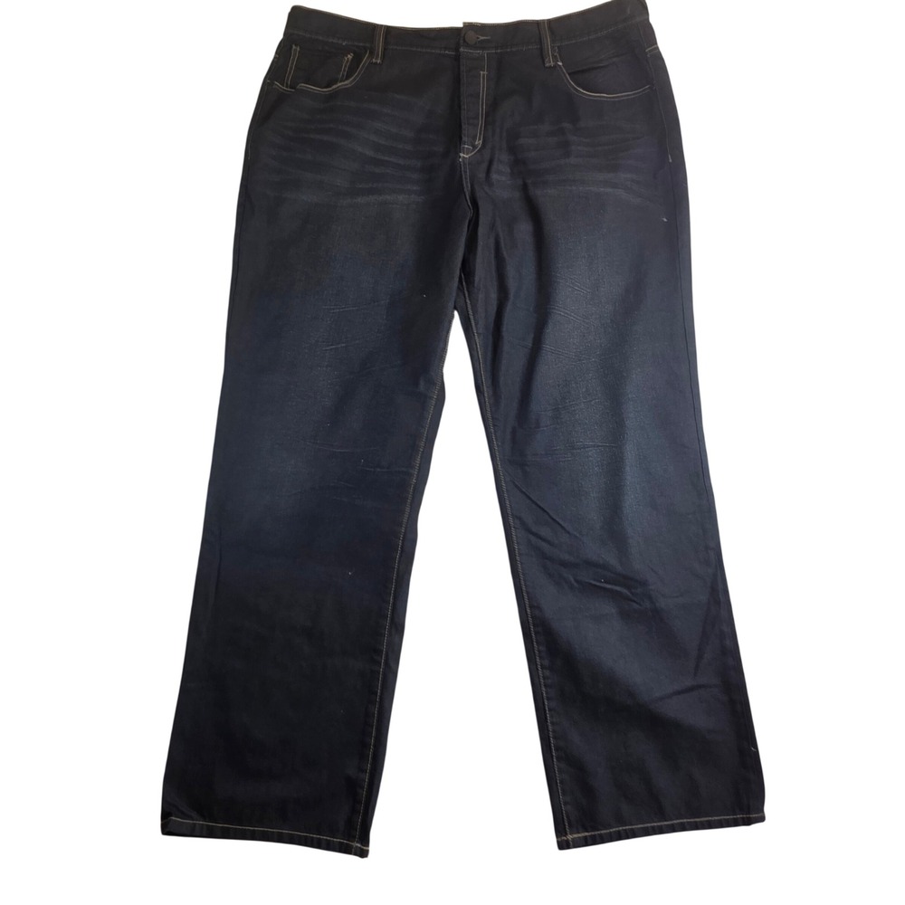 Marc Ecko Jeans Mens W46 L34 Blue Straight Leg Dark Wash Denim Streetwear